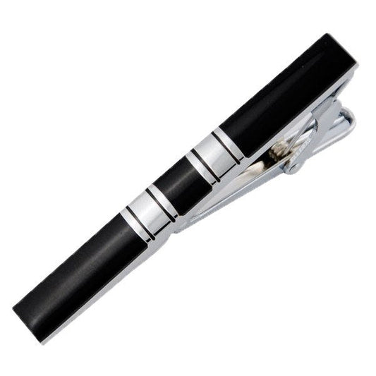 Black Enamel Tie Clip tie clip    - Sophisticated Gentlemen