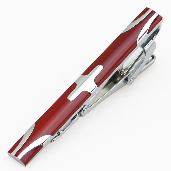 Red Cross Inlaid Tie Clip tie clip    - Sophisticated Gentlemen