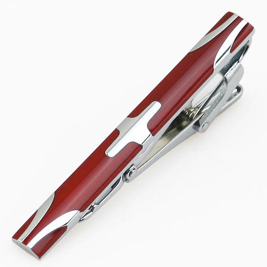 Red Cross Inlaid Tie Clip tie clip    - Sophisticated Gentlemen