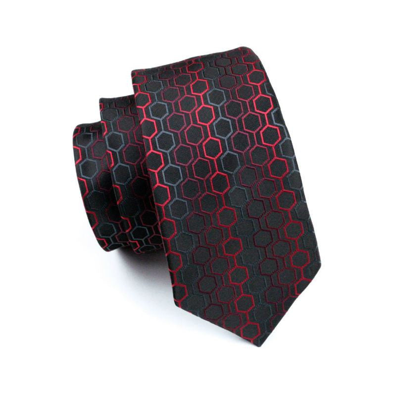 Honeycomb Tie, Pocket Square and Cufflinks tie set    - Sophisticated Gentlemen