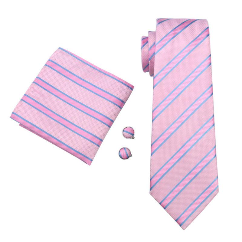 Bubblegum Pink Striped Tie Set tie sets    - Sophisticated Gentlemen