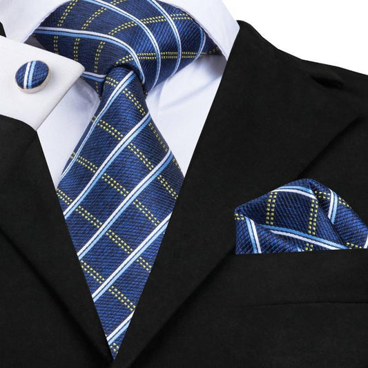 Denim on Denim Tie, Pocket Square and Cufflinks tie sets Standard packaging   - Sophisticated Gentlemen