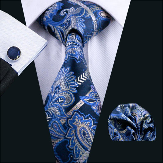 Ice Kingdom Tie, Pocket Square and Cufflinks tie sets Standard packaging   - Sophisticated Gentlemen