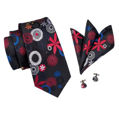 The Deep Ocean Tie, Pocket Square and Cufflinks tie sets    - Sophisticated Gentlemen