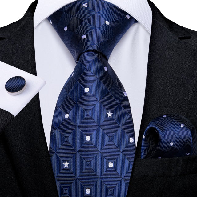 Stars and Planets Tie, Pocket Square and Cufflinks tie sets Standard packaging   - Sophisticated Gentlemen