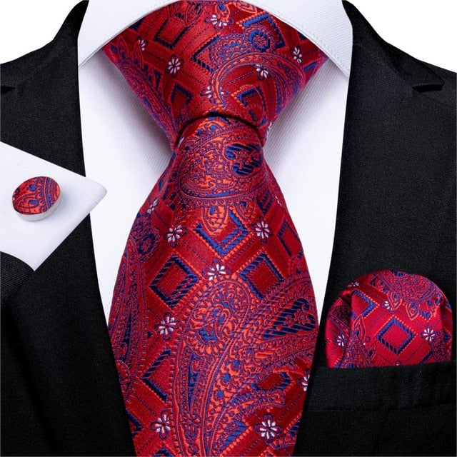 Luxury Red and Blue Tie Set tie sets    - Sophisticated Gentlemen