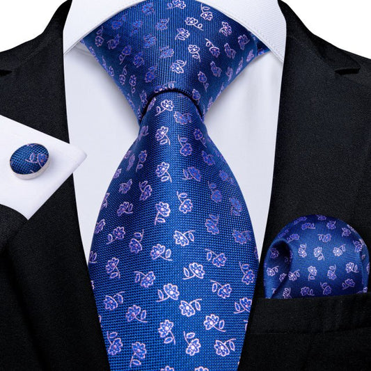Love and Roses Tie, Pocket Square and Cufflinks tie sets Standard packaging   - Sophisticated Gentlemen