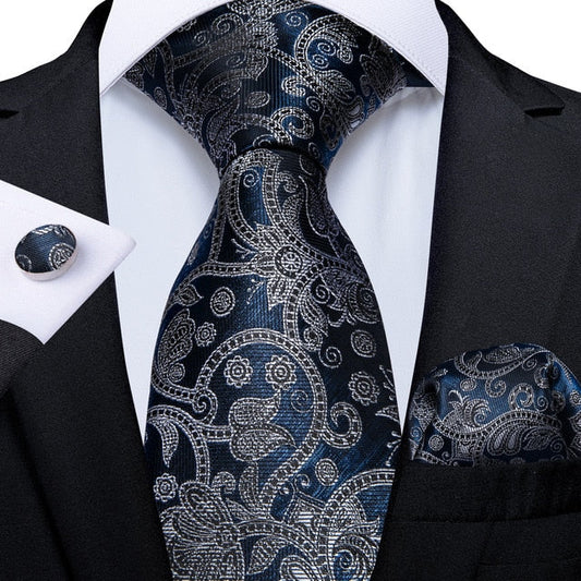 Midnight Blue Tie, Pocket Square and Cufflinks tie sets Standard packaging   - Sophisticated Gentlemen