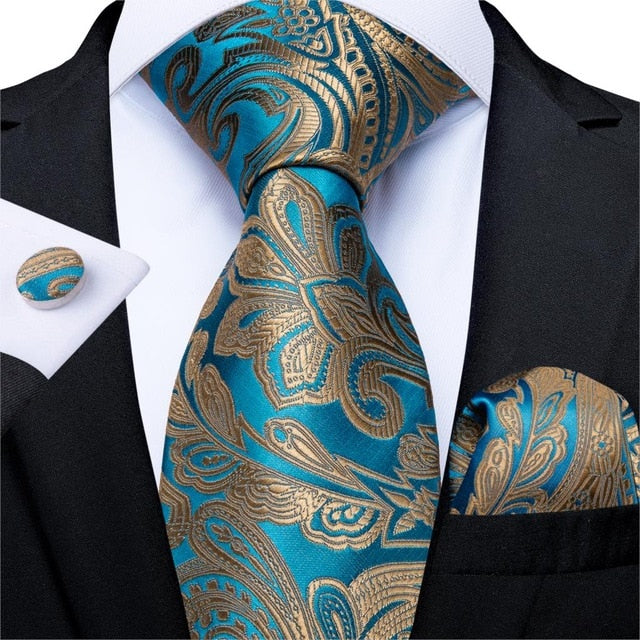 Aquamarine Sunset Tie Set - SOPHGENT