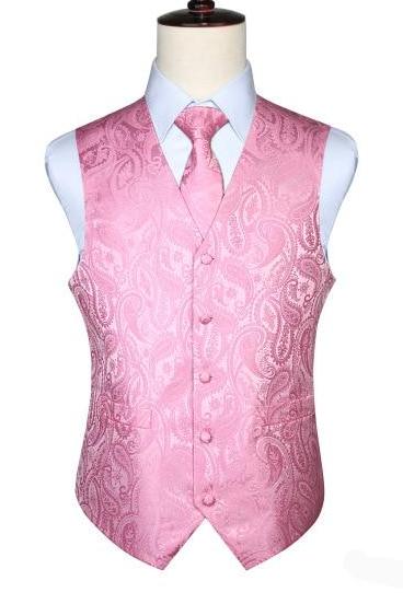 Pink Paisley Vest Set vest    - Sophisticated Gentlemen