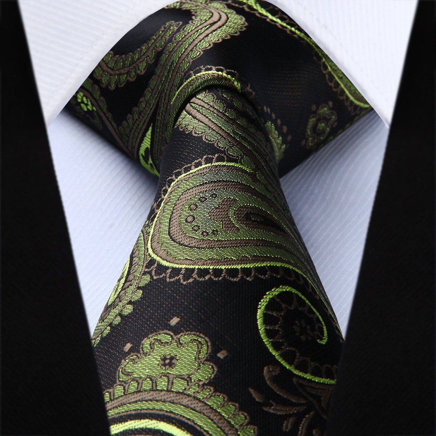 Black and Green Paisley Vest Set vest    - Sophisticated Gentlemen