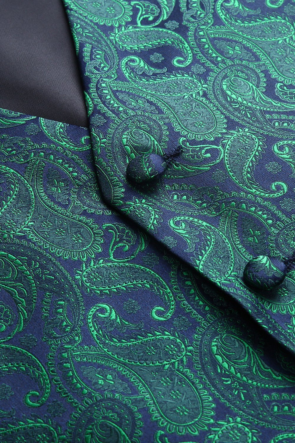 Green and Navy Paisley Vest Set vest    - Sophisticated Gentlemen